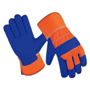 Guantes de Cuero Canadiense Resistentes con Dorso Fluorescente, Puño Reforzado con Goma, Protección de Seguridad para Manos con Forro de Algodón - Product Image 4