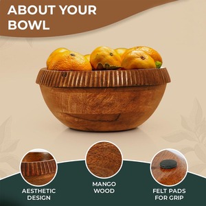 Cuencos de madera de mango personalizados ecológicos para uso en fiestas de restaurantes de hoteles en el hogar: suministro directo de fábrica a un precio económico - Product Image 6