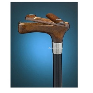 Bâton de marche multi-usages en bois d'ébène pour stocker les cigares, cigares en palissandre Manche en bois avec hauteur personnalisée - Product Image 1