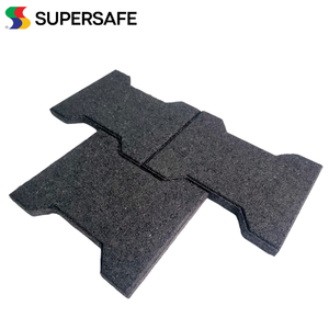 Wholesale Supersafe Rubber Dogbone Shape T-Bone Pavers Tiles 15-50mm Thickness Anti-Slip Equine Rubber Flooring for Garden Park - Product Image 2