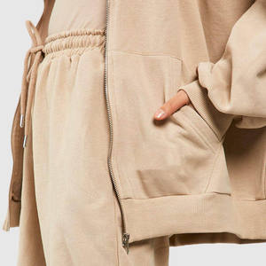 Ropa de mujer de otoño con logotipo personalizado, conjunto de pantalones de 3 piezas para correr, chándal, conjunto de chándal para mujer, traje para correr, Sudadera con capucha de lana - Product Image 4