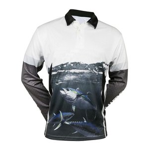 Polo de pesca de calidad superior Jersey sublimación de secado rápido de manga larga con cremallera Polo personalizado camisa de pesca - Product Image 2