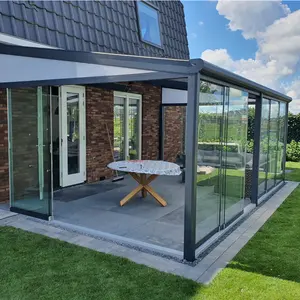 Perfil de aluminio Veranda Outdoor Sunshine Glass Habitaciones Wintergarden Sun House con techo de policarbonato