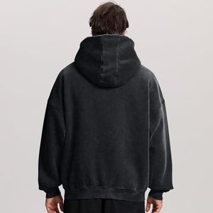 Sweat à capuche à fermeture éclair en coton polaire épais pour hommes et femmes, double fermeture éclair, logo personnalisable, taille XL, motif vintage - Product Image 6