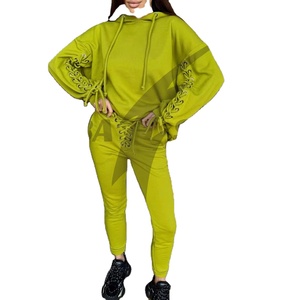 ชุดวอร์มสตรียอดนิยมจากนักออกแบบชุดกางเกง100% ผ้าฝ้ายใส่สบายชุดวิ่งสำหรับเด็กผู้หญิงชุดกางเกงมีฮู้ดสไตล์ทรงหลวม - Product Image 1