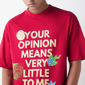 เสื้อยืดผู้ชายคอกลมผ้าคอตตอน100% แท้สีแดงขนาดใหญ่พร้อมแขนสั้นดีไซน์ใหม่ล่าสุด - Product Image 5