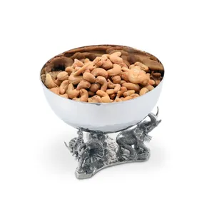 Cuenco de Metal de lujo hecho a mano para decoración de escaparate de sala de estar minimalista, martillada cuenco de gama alta para ensalada, caja fuerte para el hogar chapada Premium - Product Image 4