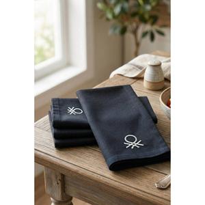 Be-28462-Bk 100% Coton 40*40 Cm Serviette Unie Pack de 4 Noir - NOIR - Product Image 1
