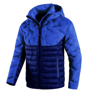 2025 chaqueta de invierno de ganso para hombre, abrigo de burbujas acolchada brillante, capucha acolchada, cierre de cremallera de lona, nuevo diseño, servicio OEM de talla grande - Product Image 2