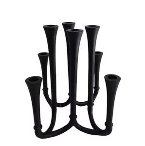 เชิงเทียนเหล็กโบราณสำหรับตกแต่งบ้านแบบอุตสาหกรรมสีดำกับคอปเปอร์วอชสำเร็จรูปทำมือปรับแต่งได้ตามต้องการ - Product Image 2