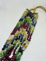 Collier en pierre multi-Maniya de la montagne rouge, 6,4 mm à 9,7 mm, longueur de 20 pouces, 5 brins, 738,20 carats