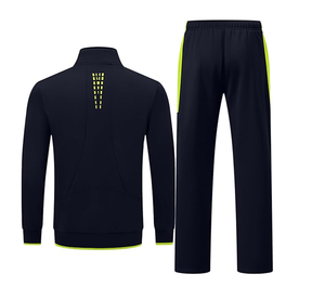 Conjunto deportivo cómodo para hombre, hecho de una tela única, mangas largas, estilo con puños, cuello con cremallera - Product Image 5