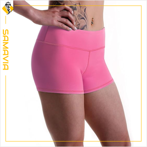 SAMAVIA Short d'entraînement actif taille haute pour femme respirant et extensible avec décoration de motif OEM/ODM personnalisable - Product Image 5