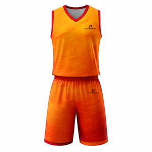 Ensemble d'uniformes de basketball respirants de qualité supérieure, maillot et short réversibles, design de logo personnalisé, 100 % polyester pour les équipes de club - Product Image 1