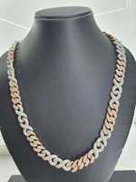 Chaîne à maillons glacée or fine Bijoux à breloques Hip Hop Collier à maillons cubains Collier fin pour hommes