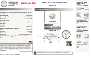 E สี VS2ความชัดเจนขนาด0.52Ct ขัด Labgrown เพชรรูปทรงกลม HPHT-CVD เครื่องประดับเพชรเพชรหลวม - Product Image 5