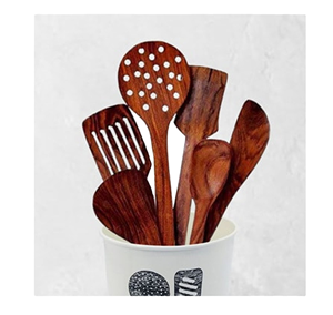 Juego de utensilios de cocina de madera de primera calidad Cuchara hecha a mano Hecho EN LA India Utensilios de cocina para uso doméstico por glowin fashion - Product Image 1
