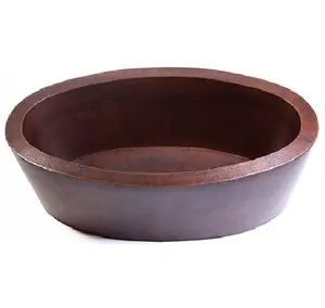 Bañera de cobre de forma ovalada, bañera grande de Metal hecha a mano, diseño tradicional, bañera de jardín para patio trasero al aire libre para jardín - Product Image 1