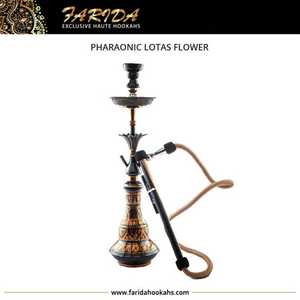 Chichas Farida en laiton sur mesure de luxe, haute qualité, design unique de fleurs pharaoniques, mini chicha égyptienne avec technique de laque - Product Image 4