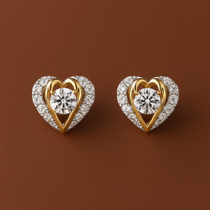 Pendientes de diamantes cultivados en laboratorio VVS, Oro Sólido de 18 quilates, 0,78 quilates, certificado TCW IGI, diseño en forma de corazón ahuecado, tachuelas de diamantes sintéticos - Product Image 2