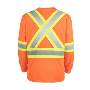 Pakistan-Made <b>Hi</b> <b>Vis</b> Long Sleeves <b>T</b>-<b>Shirts</b> Customizable Logo Player Styles Water-Proof Reflective Safety Clothing Solid Colors - Product Image 2