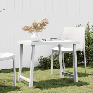 Tavolo da giardino pieghevole rettangolare in plastica bianca con foro per ombrellone 81x56x63 Cm-mobili da esterno - Product Image 3