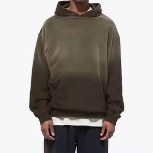 เสื้อมีฮู้ดผ้าฝ้าย100% ลำลองสำหรับฤดูหนาวผ้าเปียกลายพิมพ์ดิจิตอลย้อมสีล้วน - Product Image 2