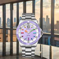 Reloj AURORA Minimalista de Acero Inoxidable para el Cuidado de la Salud, Movimiento de Cuarzo Delgado, Esfera de Cristal de Zafiro, Pantalla con Agujas, 10 ATM