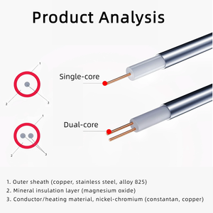 สายเคเบิลทำความร้อนหุ้มเกราะ Dirui MI รุ่น MI ซีรีส์ 0 ทำจากโลหะผสมสแตนเลส 825 สำหรับท่ออุตสาหกรรม - Product Image 2