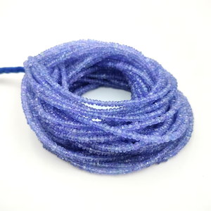 Perles de Tanzanite de qualité AAA facettées en forme de rondelle pour la fabrication de bijoux, 3-3,5 mm, forme de rondelle, pierres précieuses en gros, brins de 16 pouces - Product Image 5