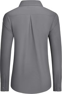 Camisas de vestir con botones para mujer, camisa de vestir de manga larga a la moda de verano ajustada de secado rápido para damas y niñas - Product Image 5
