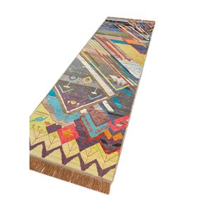 พรมไหมพรมผสมไหมไผ่ถักมือสีเบจและสีน้ำตาลลายเรขาคณิตสำหรับห้องนั่งเล่นวัยรุ่น แบรนด์ Manchaha รุ่น Jaipur US-Les-1771 - Product Image 2