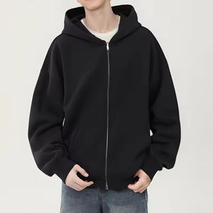<b>Mens</b> Hoodies High Quality Custom Boxy Zip up Oversized Sweatshirt with Pocket Boxy <b>Cropped</b> Hoodie <b>Men</b> - Product Image 2