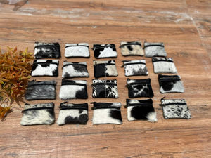 Véritable cheveux faits à la main sur peau fourrure cuir porte-monnaie porte-monnaie ovale porte-carte de crédit étui occidental élégant mignon petit portefeuille ovale - Product Image 3