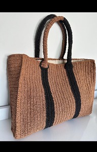 Ensemble de 2 sacs fourre-tout en jute de différentes couleurs avec poignées Sacs naturels durables de luxe de qualité supérieure à usage parfait Derniers prix - Product Image 6