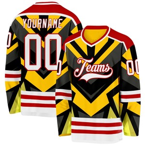 Jersey de Hockey sobre Hielo Personalizado con Transferencia de Calor, Transpirable, 100% Poliéster, Cuello en V, Peso de Tela 220g, Nombre del Equipo Personalizable - Product Image 3