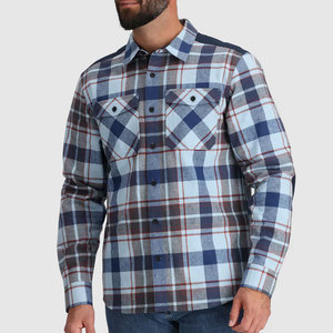 Chemise en flanelle brossée personnalisée 220 GSM pour homme, shacket uni 100% fibre de bambou respirant et écologique pour un usage décontracté en automne - Product Image 2