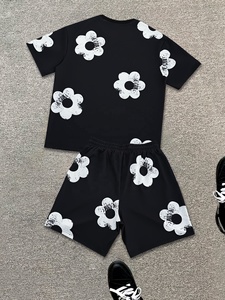 Men 2 Piece Shirt With Shorts Quickdry 100% Cotton casual Streetwear Printed Set Your Own Logo OEM Service - Product Image 3