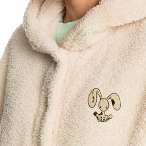 Sweat-shirts à capuche en tricot imprimé surdimensionné pour femmes, 100% coton sherpa, streetwear d'automne, demi-zip, polaire d'hiver, cordon de serrage - Product Image 2