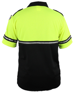 Logotipo personalizado camisa de seguridad negro y azul de dos tonos 100% algodón hecho hombres mujeres manga corta secado rápido guardia de seguridad Polos - Product Image 5