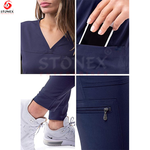 Scrub <b>Set</b> for Women Sweetheart V-Neck Scrub Top & Yoga Jogger Scrub Pants Breathable <b>Doctor</b> Uniform - Product Image 5