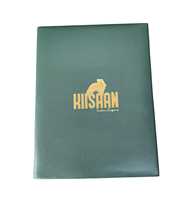 Protège-menu double pliage personnalisé haut de gamme pour A5/A4/A3 en cuir PU durable, supports de restaurant avec logo nickelé et feuilles PVC transparentes