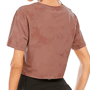 Top corto 2025 para mujer, camiseta informal holgada para mujer, tela de verano con cuello redondo, tinte negro, ropa de calle ecológica, Top corto - Product Image 5