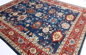 Tapis en laine afghane noué à la main mamelouk 10 'x 10' taille personnalisable teinture végétale fine pour le salon - Product Image 3