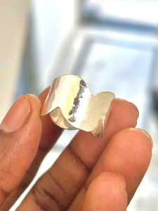 Anillo de plata martillada de plata de ley 925 de alta calidad, anillo único hecho a mano, joyería fina para regalo, venta al por mayor - Product Image 3