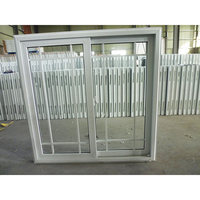 Ventanas Corredizas de PVC Resistentes a Impactos con Rejilla para Casa, Dormitorio, Cocina, Ventanas Corredizas Dobles de Vidrio Templado Transparente
