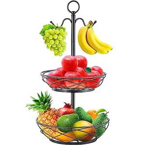 Soporte para Frutas de Hierro de 2 Niveles de Alta Calidad con Recubrimiento en Polvo, Forma Redonda, para Uso en la Cocina - Product Image 5