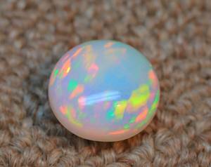 Excellente pierre précieuse de cabochon d'opale éthiopienne-gemmes d'opale de feu multi de Welo-pierre lisse naturelle de forme ronde - Product Image 4