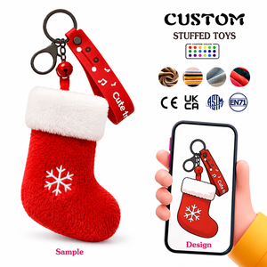 Porte-clés en peluche personnalisé pour la décoration de Noël, avec logo et forme sur mesure, personnalisation exclusive des porte-clés, faible MOQ - Product Image 3
