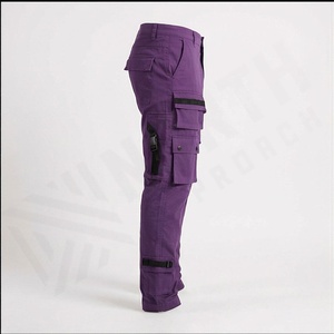 Pantalons cargo en nylon à coupe droite pour hommes, tendance de la mode de rue, taille élastique, poches, pantalons personnalisés, couleur tendance - Product Image 3